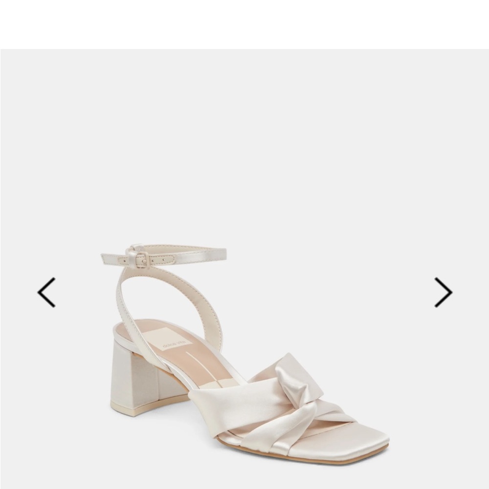 Dolce Vita Ivory Satin Block Heels